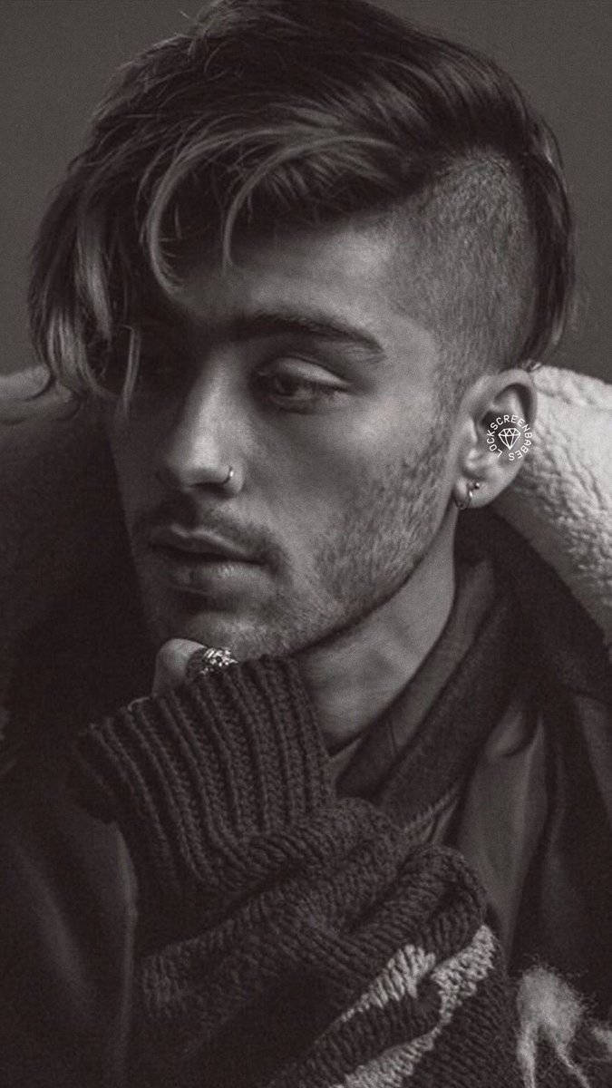 Black And White Photograph Of Zayn Iphone Wallpaper