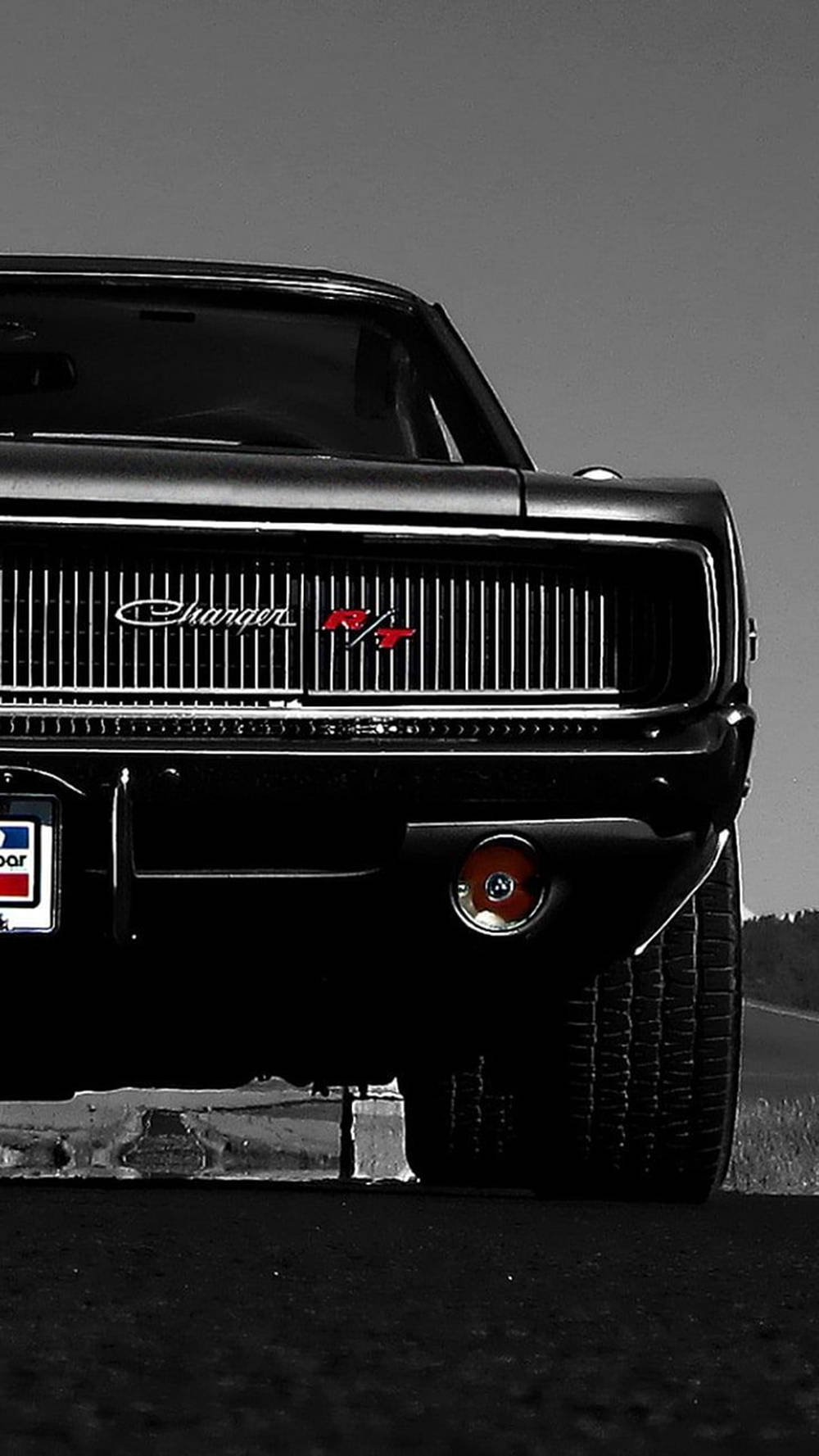 Black Dodge Charger Classic Car Phone Wallpaper