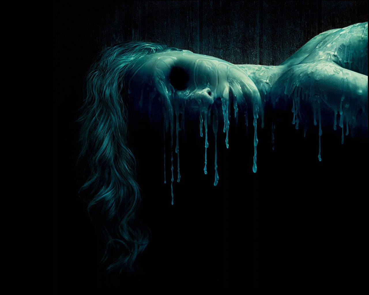 Black Drippy Wax Woman Wallpaper