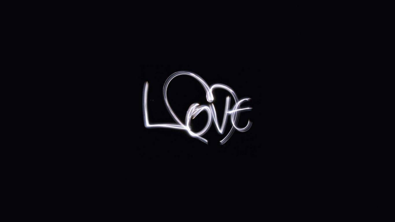 Black Lover White Neon Love Text Wallpaper