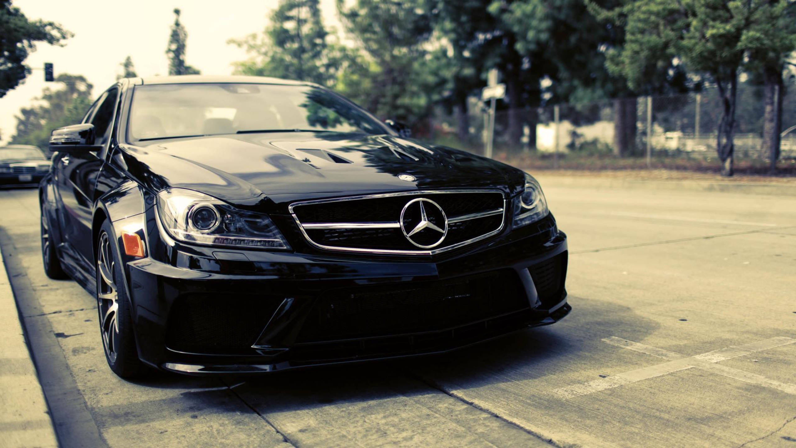 Black Mercedes-benz On The Road Hd Wallpaper