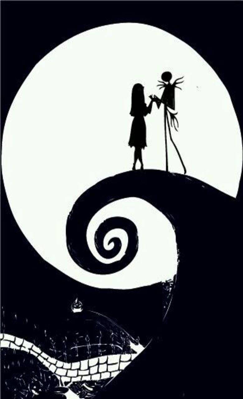 Black Outline Jack Skellington Wallpaper