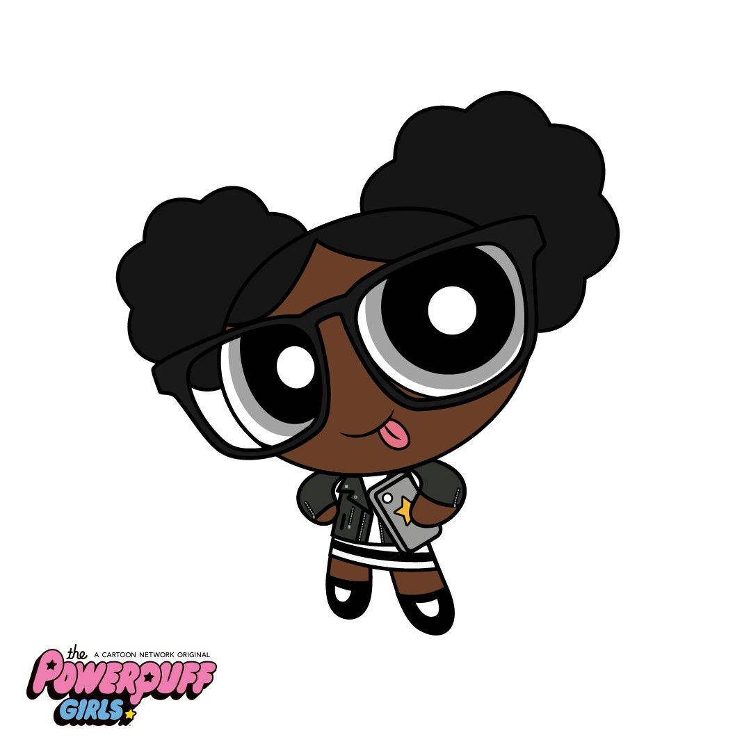 Black Powerpuff Girls Glasses White Background Wallpaper