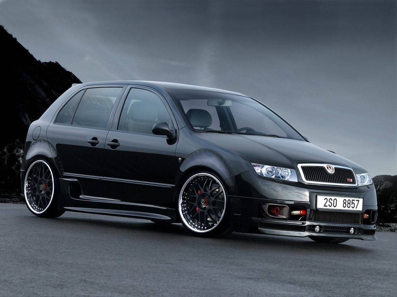 Black Skoda Fabia Wallpaper. Fabia Rs. Skoda Fabia, Car Wallpaper