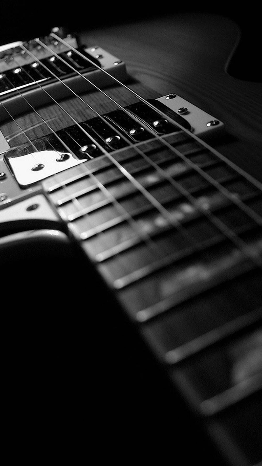 Black White Iphone Guitar Wallpaper