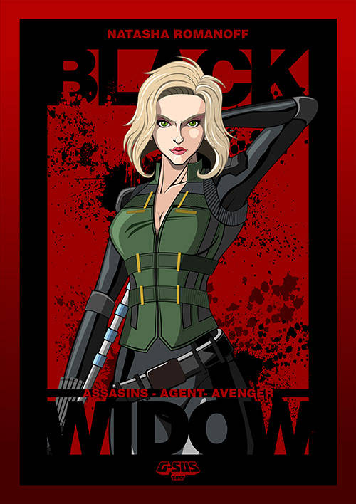 Black Widow Animated Art Wallpaper