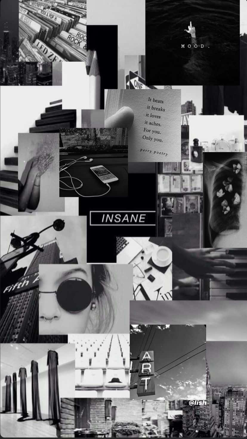 Blackand Grey Mood Collage Wallpaper