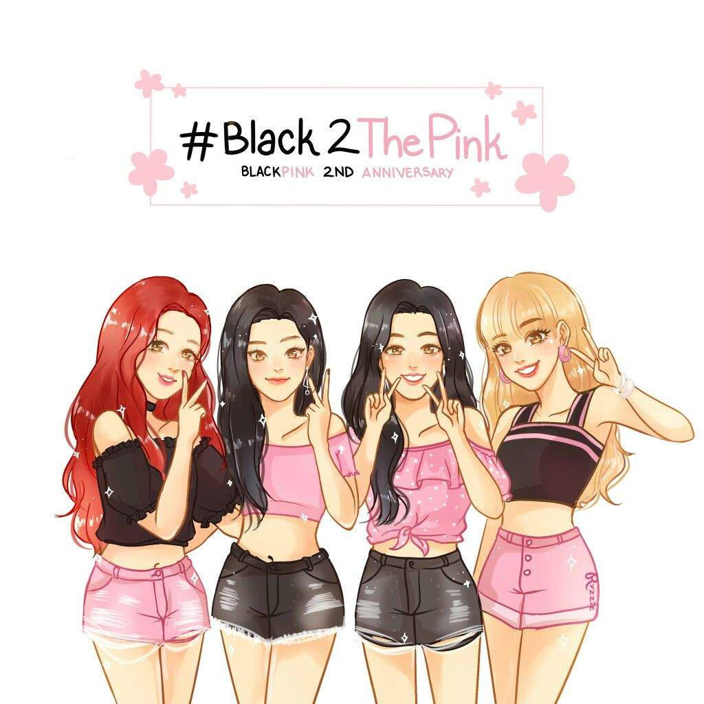 Blackpink Cute Digital Fan Art Wallpaper