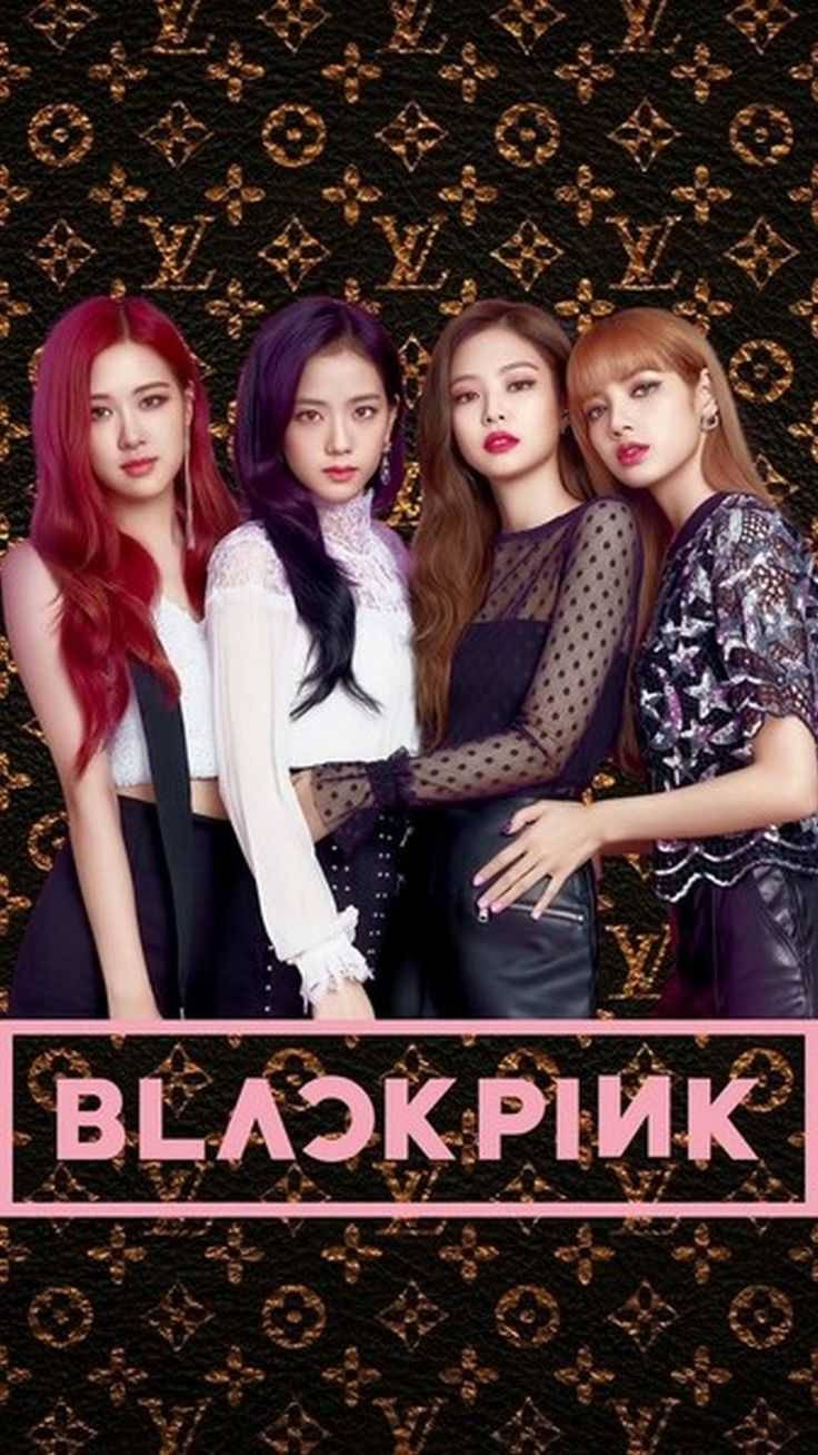 Blackpink Logo Over Louis Vuitton Wallpaper