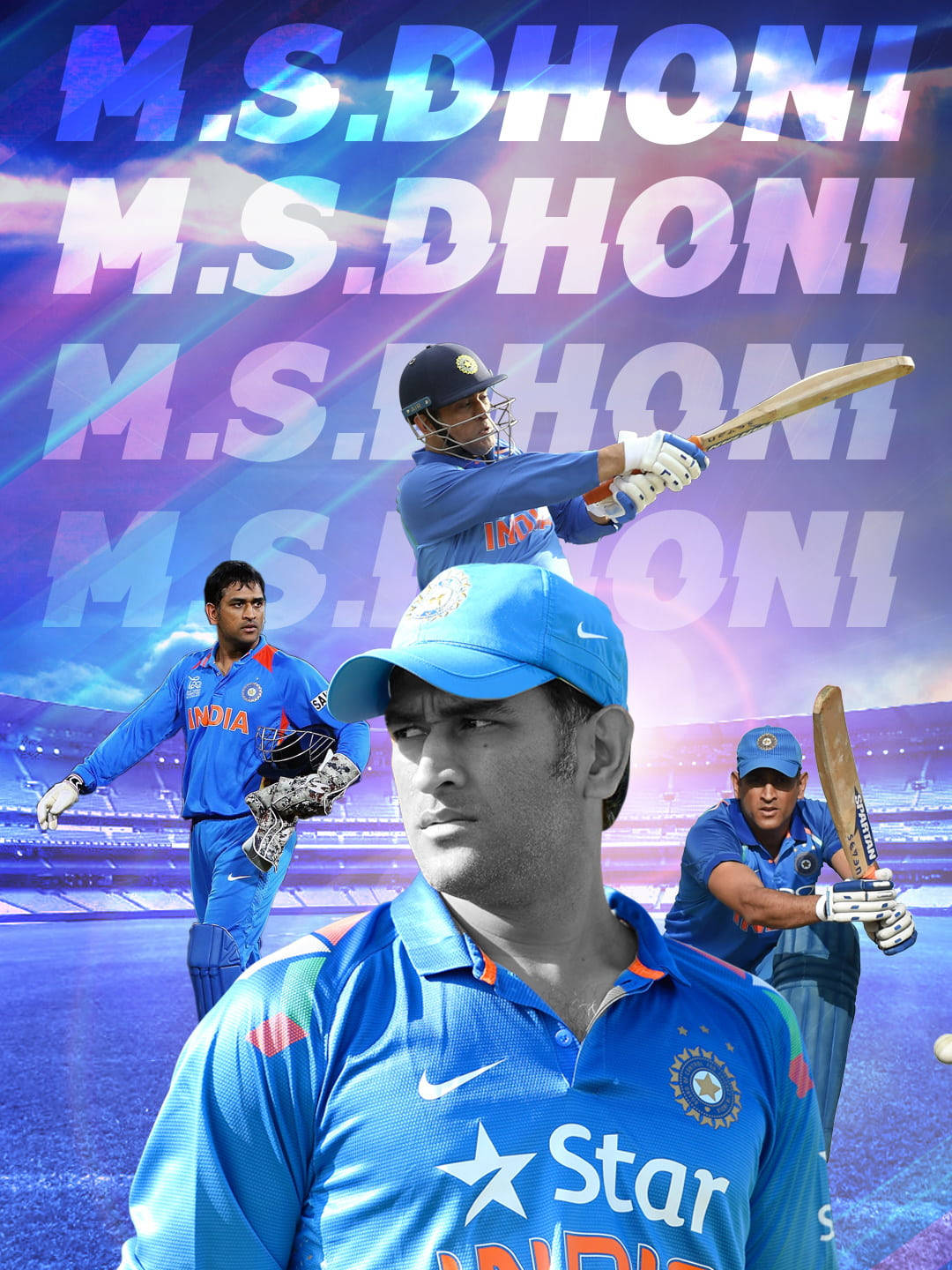 Blue Ms Dhoni Hd Wallpaper