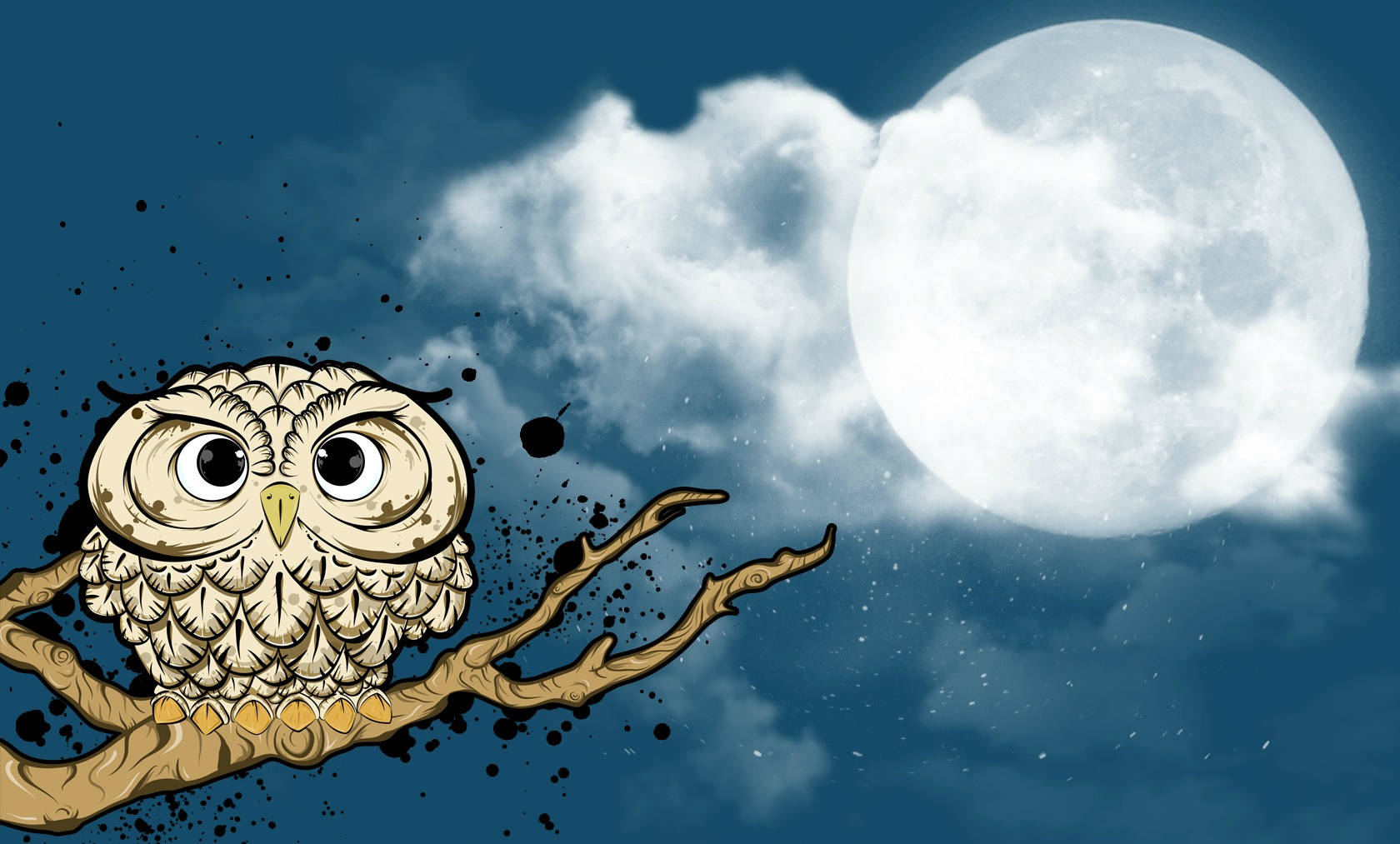 Blue Owl Moon Wallpaper