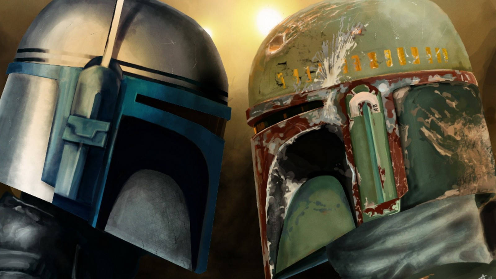 Boba Fett And Jango Fett Face Off Wallpaper