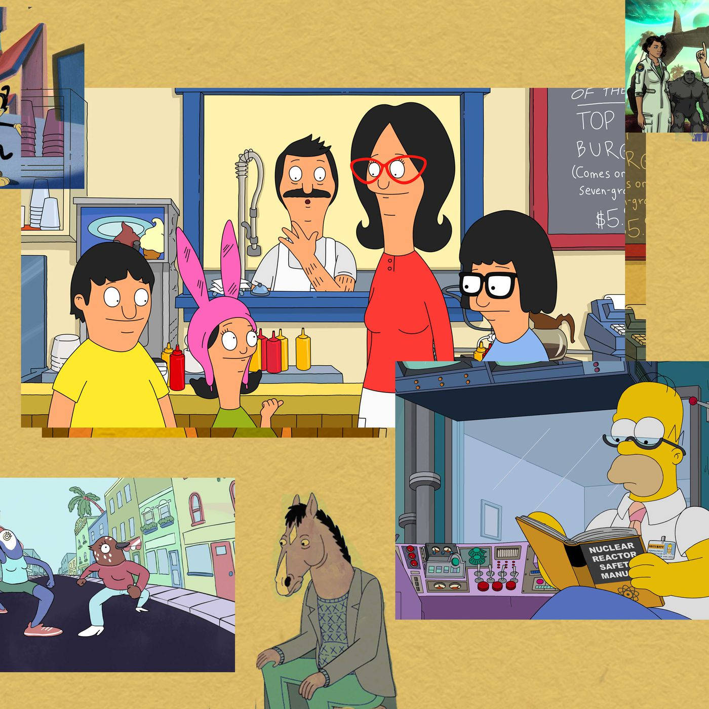 Bobs Burgers X Simpsons X Bojack Horseman Wallpaper