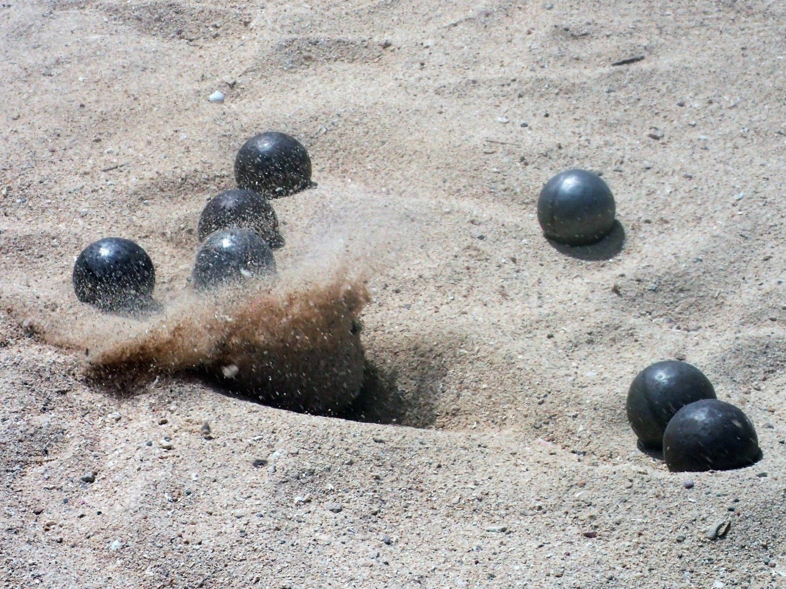 Bocce Ball Black Aesthetic On Sand Wallpaper