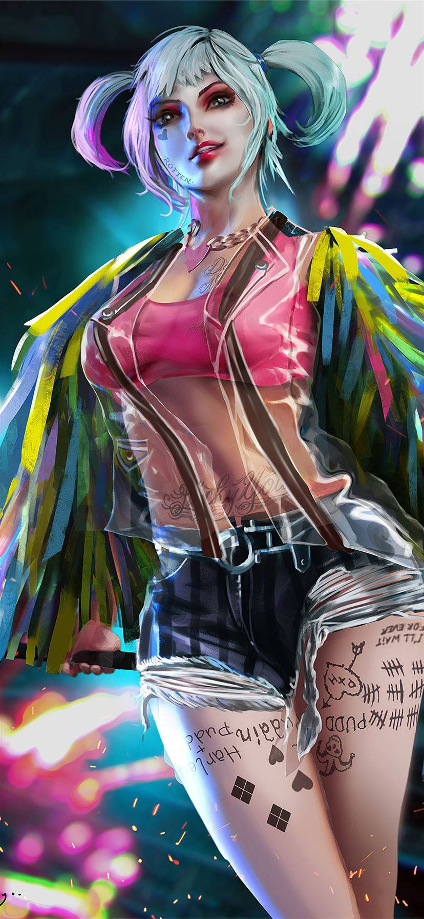 Bop Harley Quinn Phone Digital Art Wallpaper