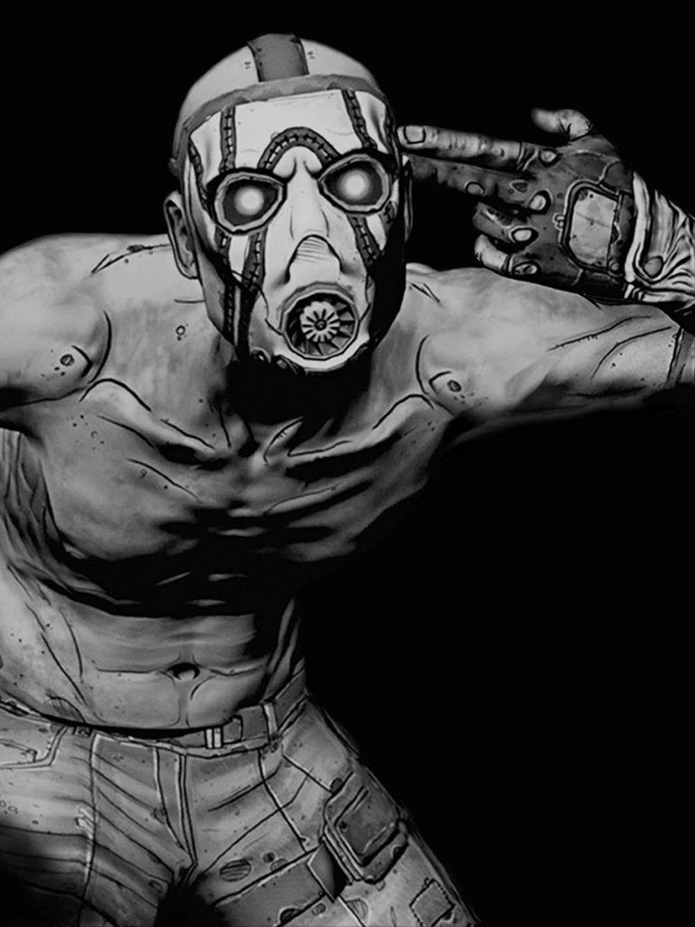 Borderlands Iphone Black And White Character Wallpaper