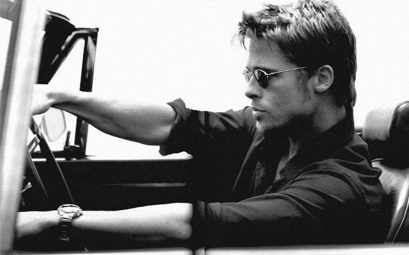 Brad Pitt Taking A Joy Ride Wallpaper