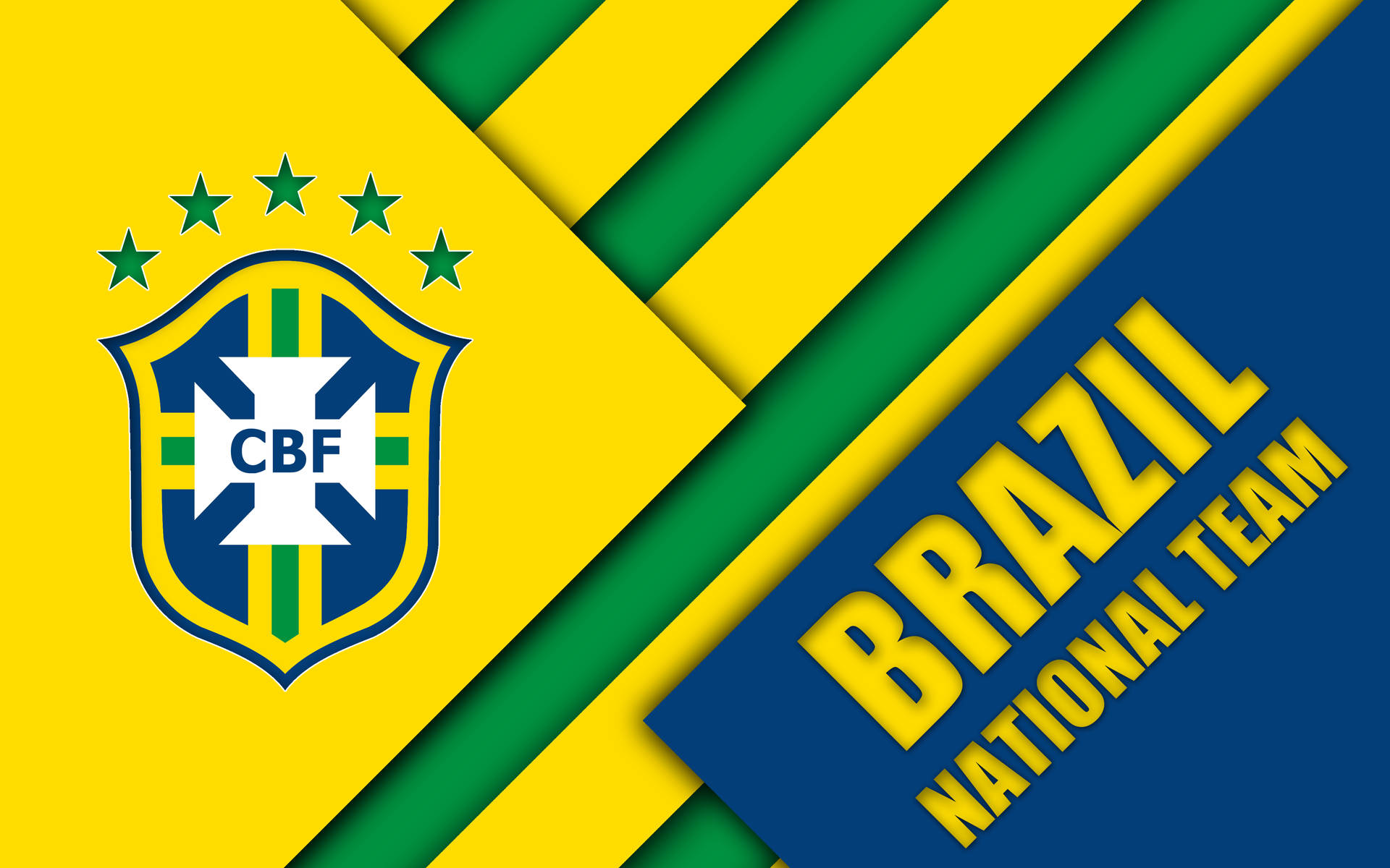 Brazil National Football Team Diagonal Poster Wallpaper