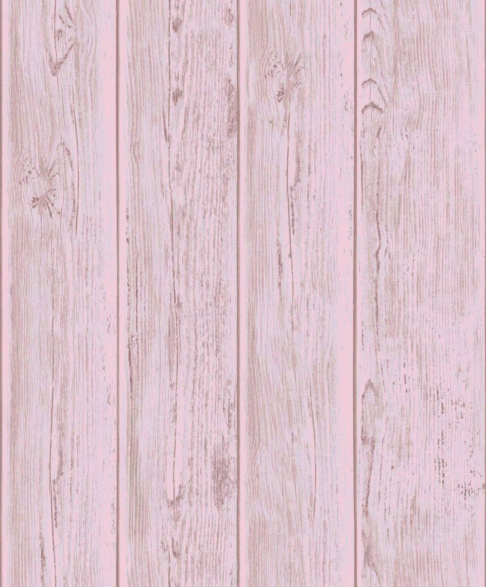 Bright And Bold Metallic Rose Gold Wooden Paneling Wallpaper