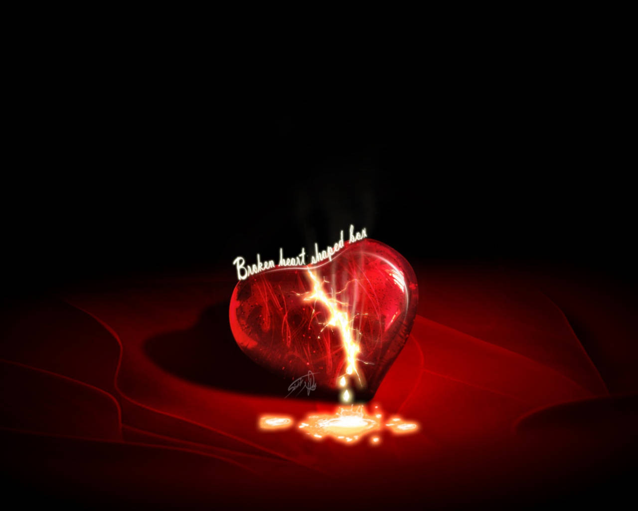 Broken Heart With Lava Wallpaper