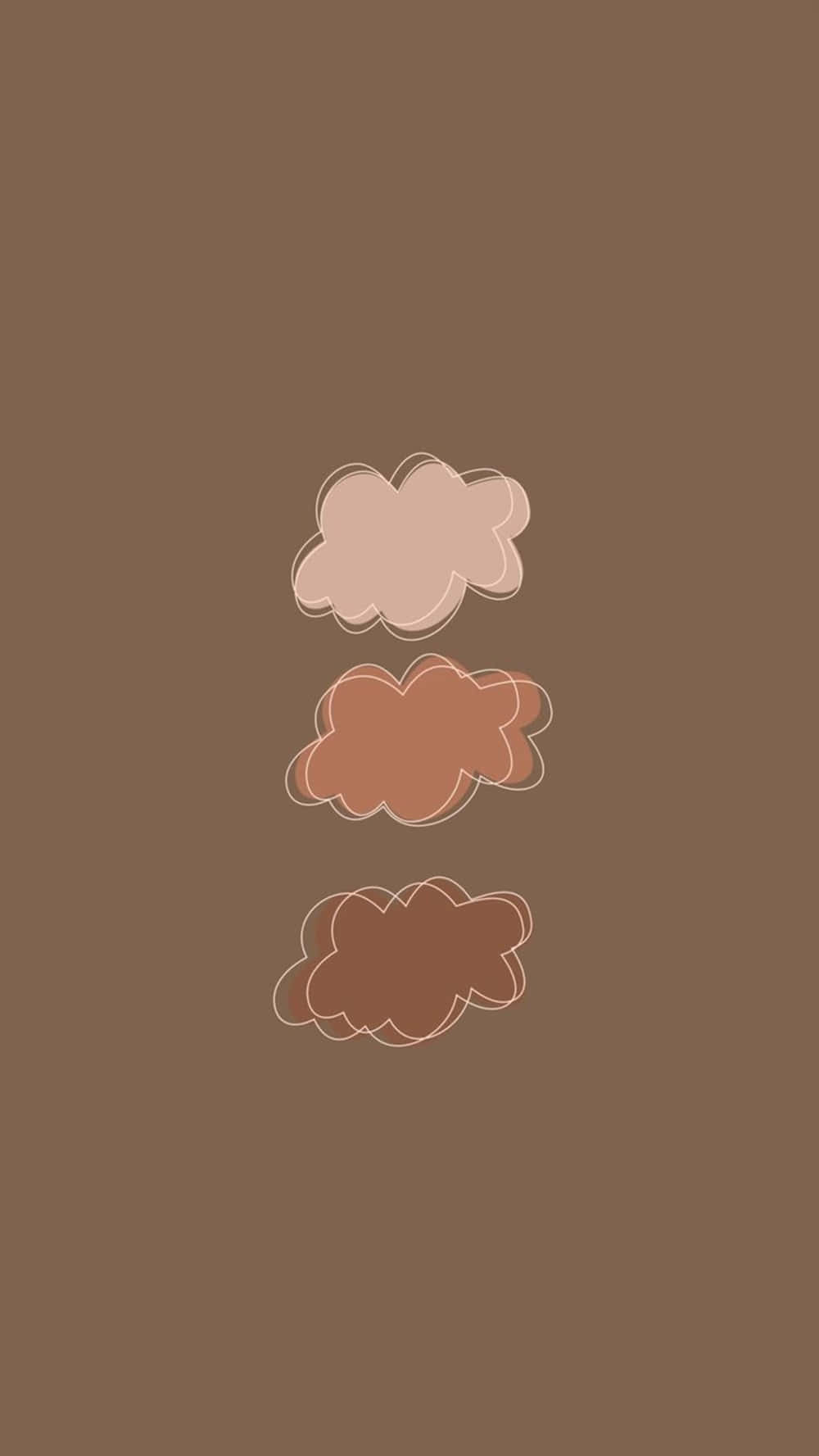 Brown Minimalist Clouds Wallpaper