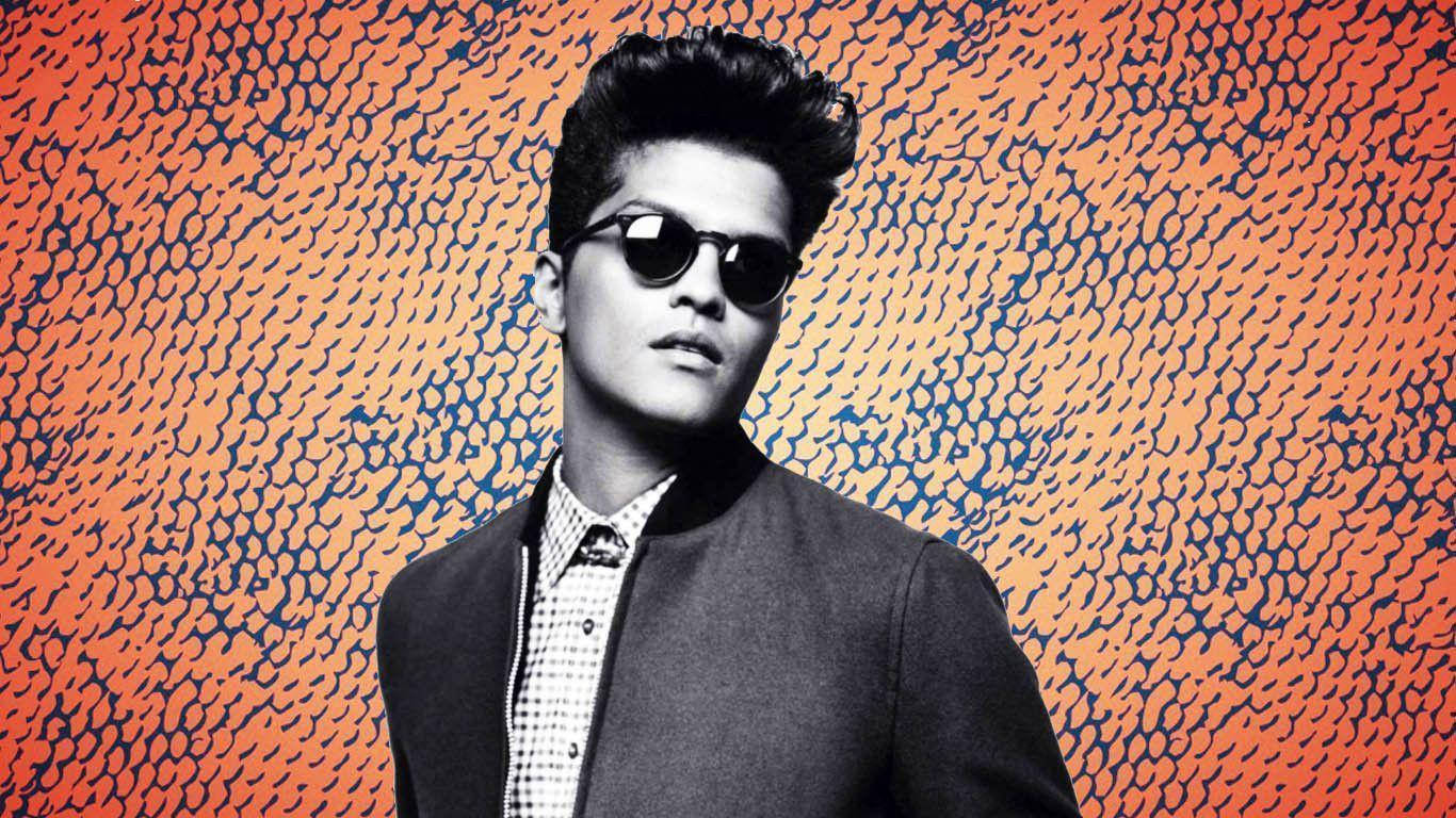 Bruno Mars Rocking A Retro, Orange Look Wallpaper