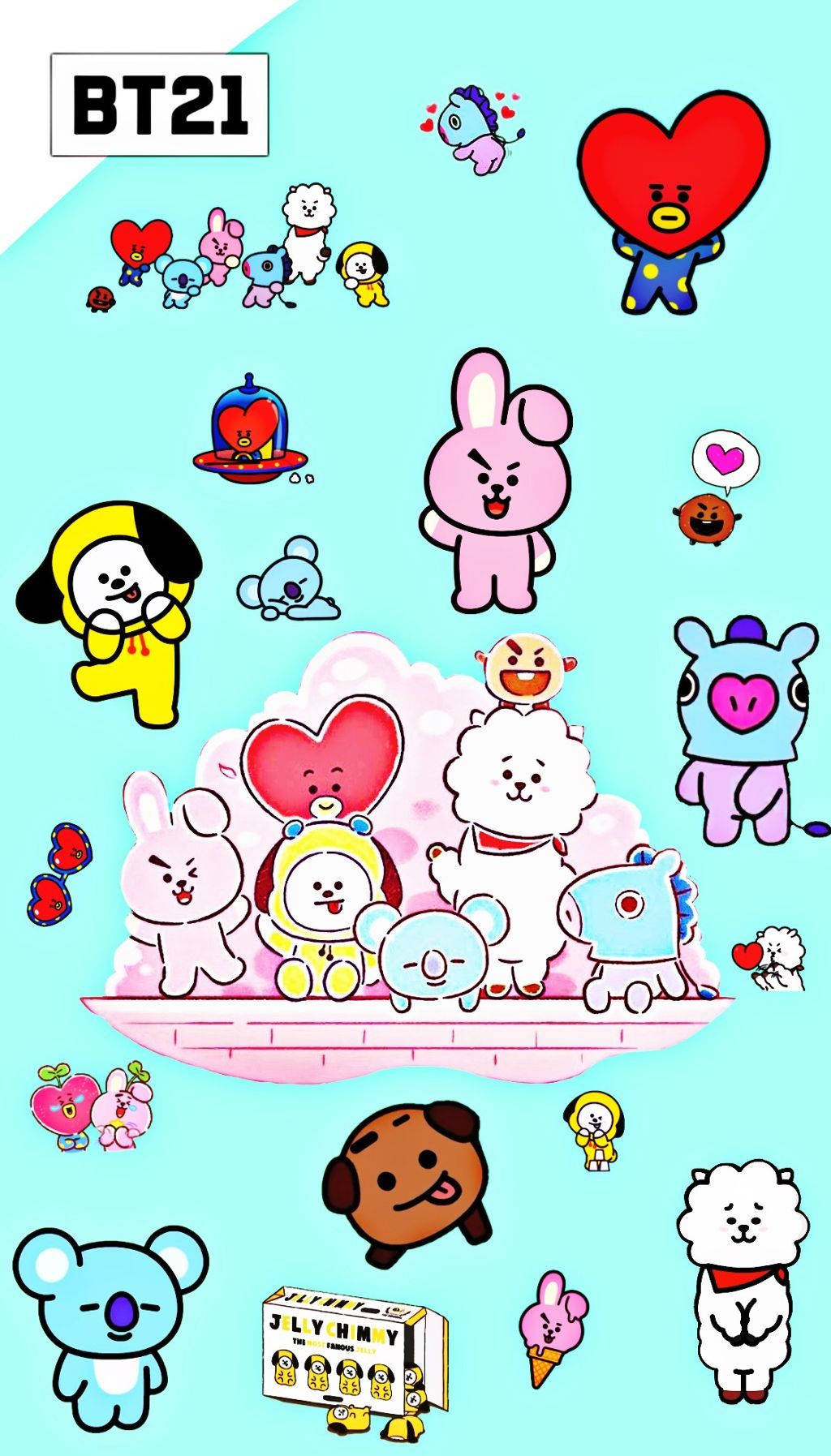 Bts Bt21 Characters Poster Wallpaper