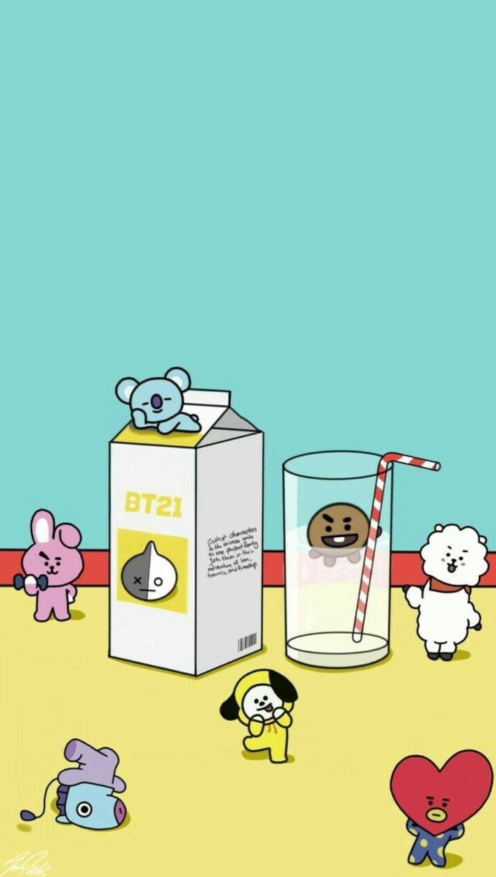 Bts Bt21 Kitchen Chaos Wallpaper