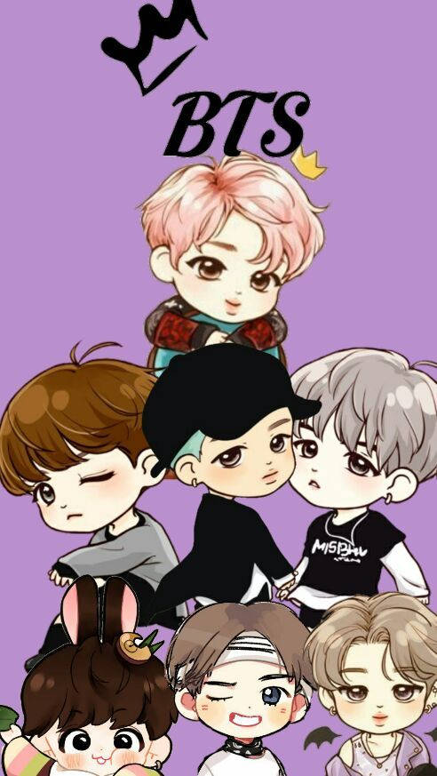 Bts Chibi Purple Wallpaper