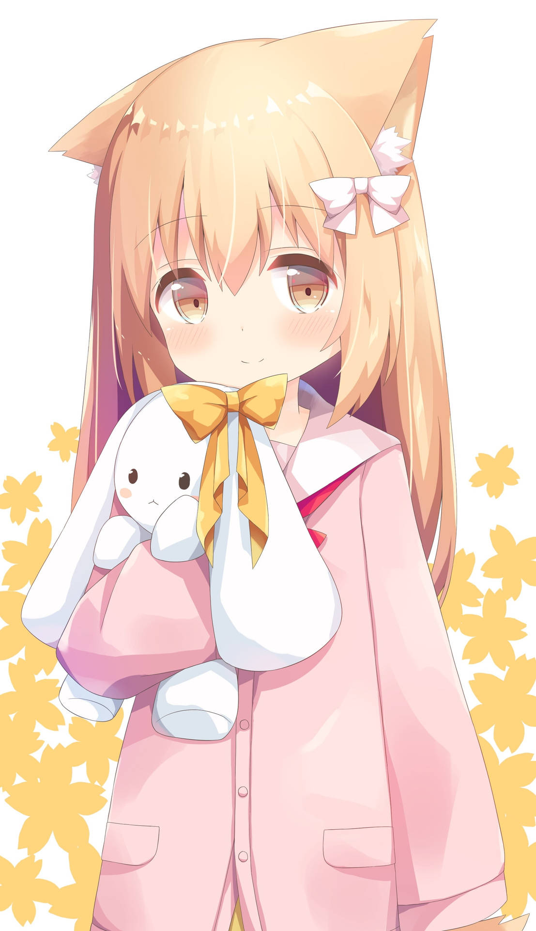 Bunny And Cute Anime Girl Iphone Wallpaper