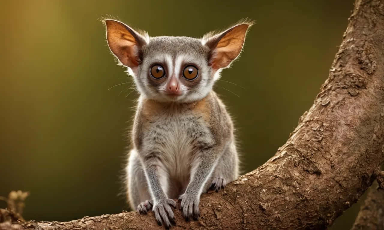 Bush Baby Perchedon Tree Branch Wallpaper