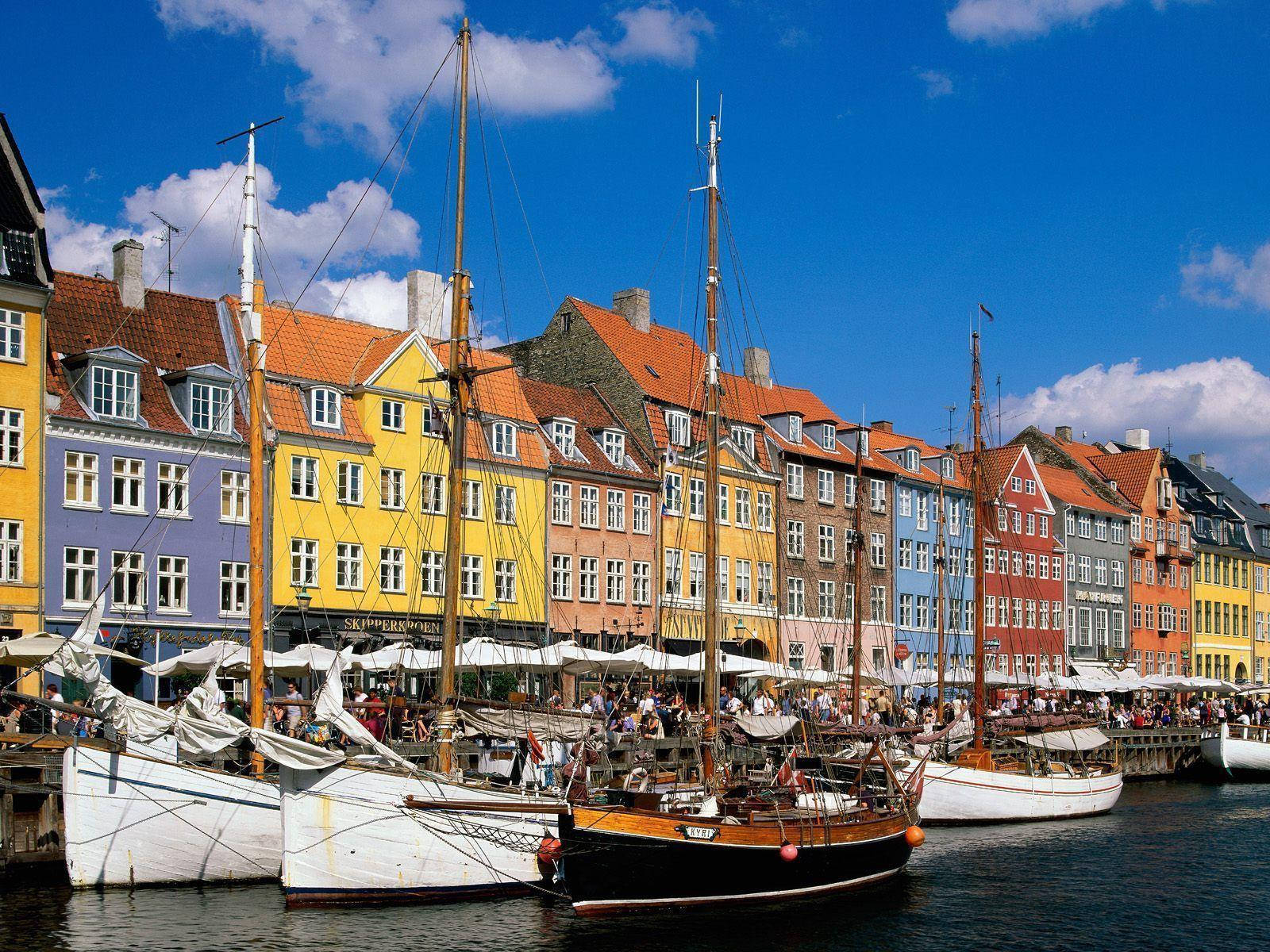 Busy Copenhagen Harbor Wallpaper