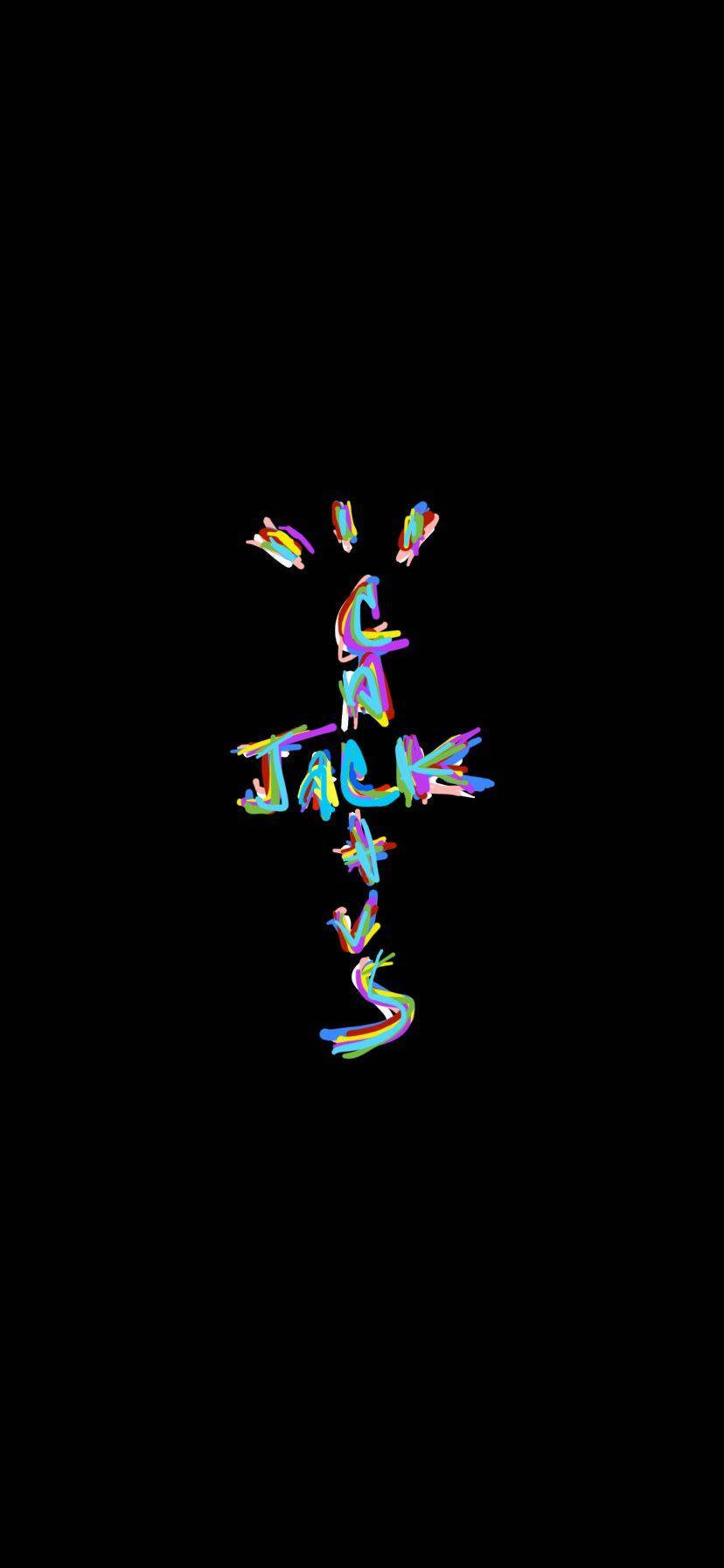 Cactus Jack Travis Scott Text Logo Rainbow Aesthetic Wallpaper