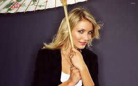 Cameron Diaz With Paper Umbrella Wallpaper