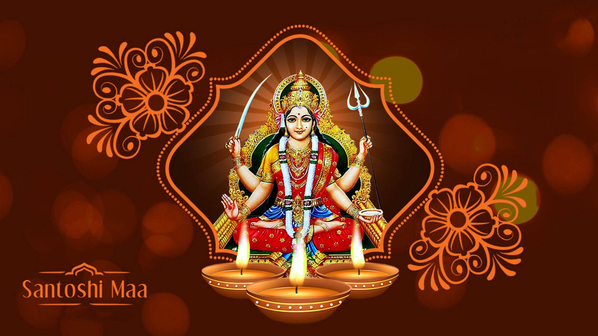 Candle Light Santoshi Maa Wallpaper