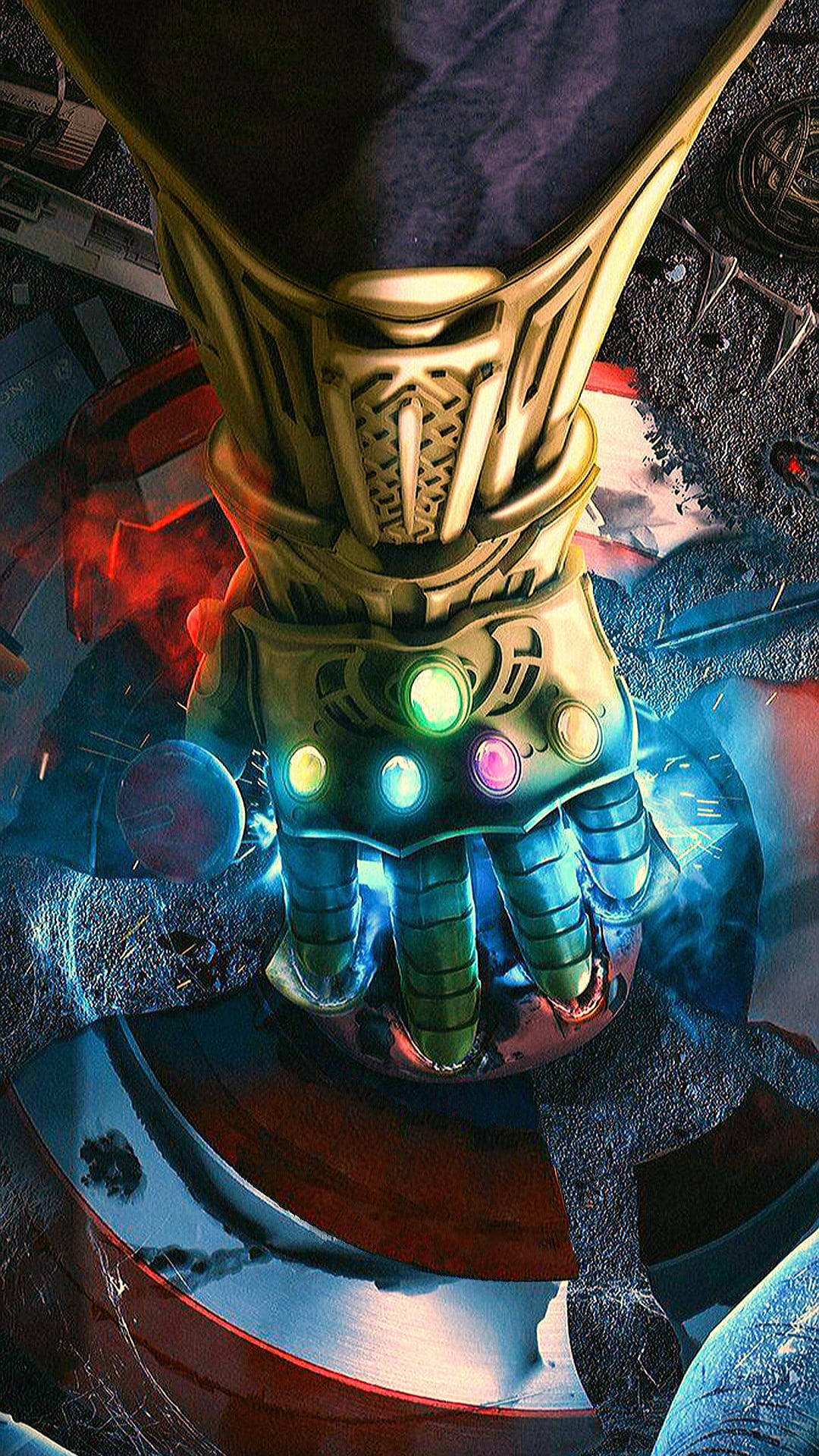 Captain America Shield Iphone Infinity Gauntlet Broken Wallpaper