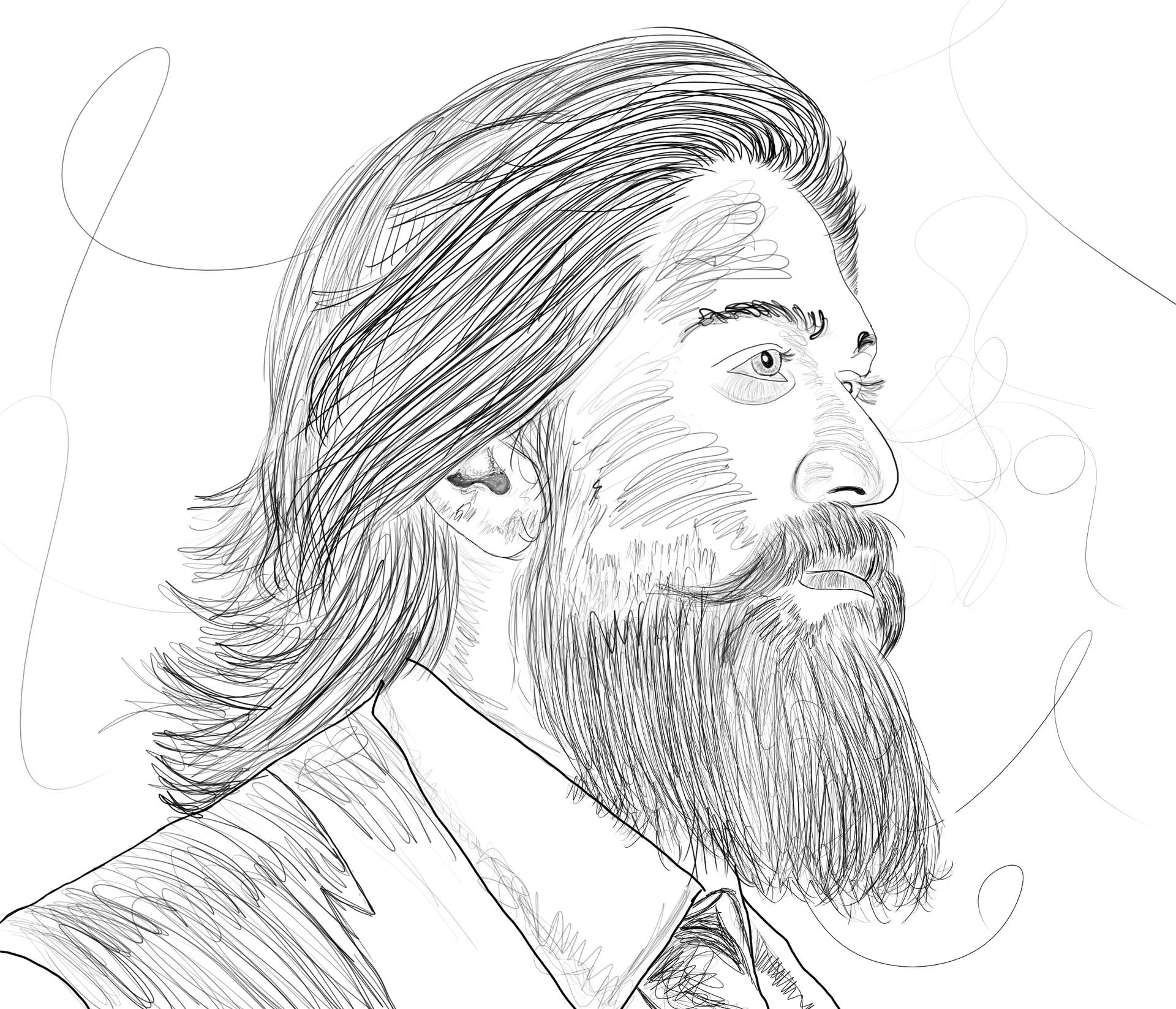 Caption: Artistic Impression Of Rocking Star Yash Wallpaper