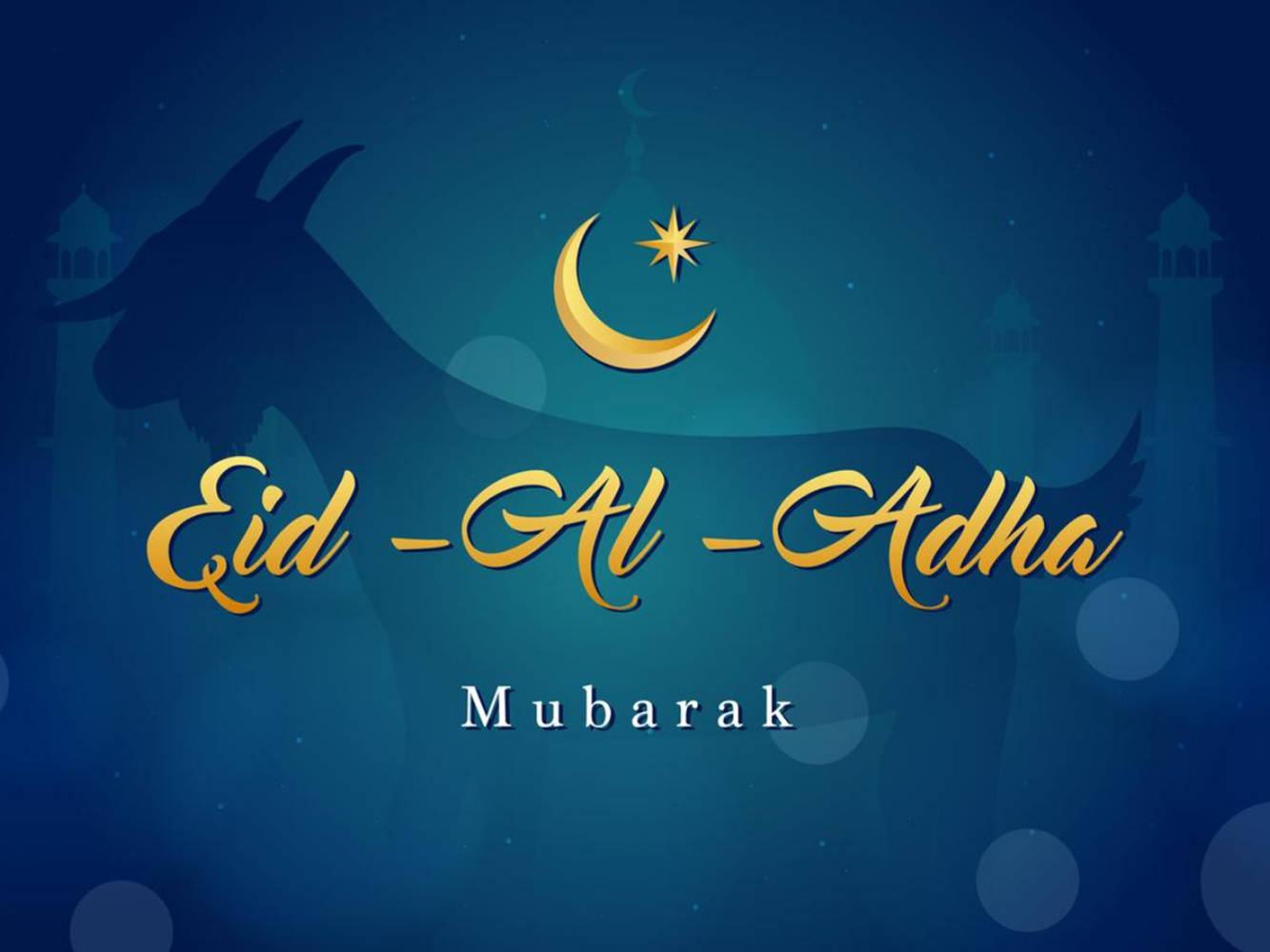 Caption: Celebrating The Spirit Of Sacrifice - Eid Ul Adha Mubarak Wallpaper