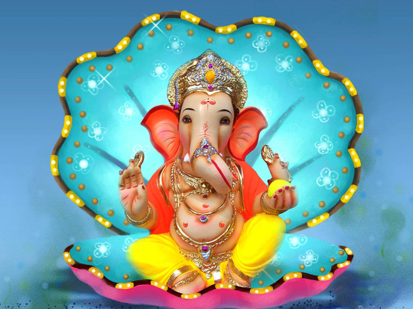 Caption: Ganesh Desktop Illustration Wallpaper