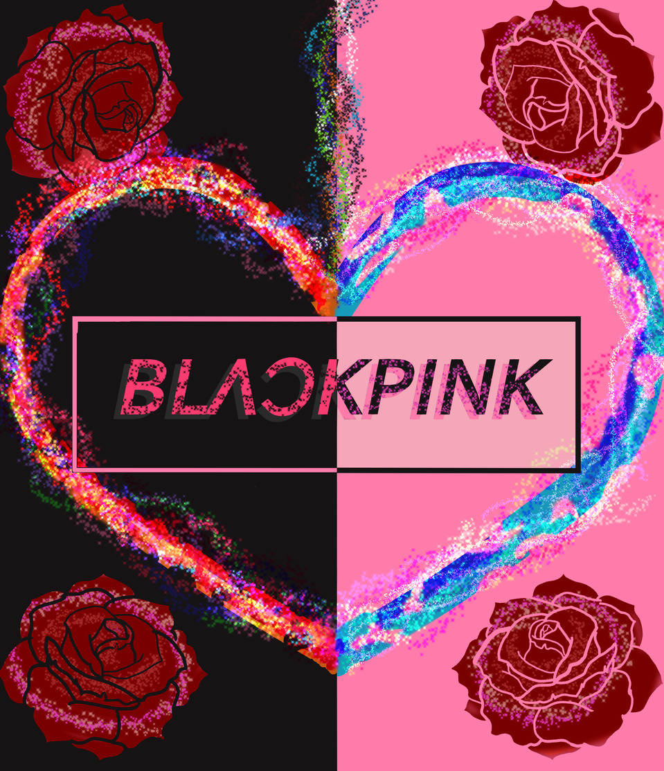 Caption: Glamorous Blackpink Logo On A Dark Background Wallpaper