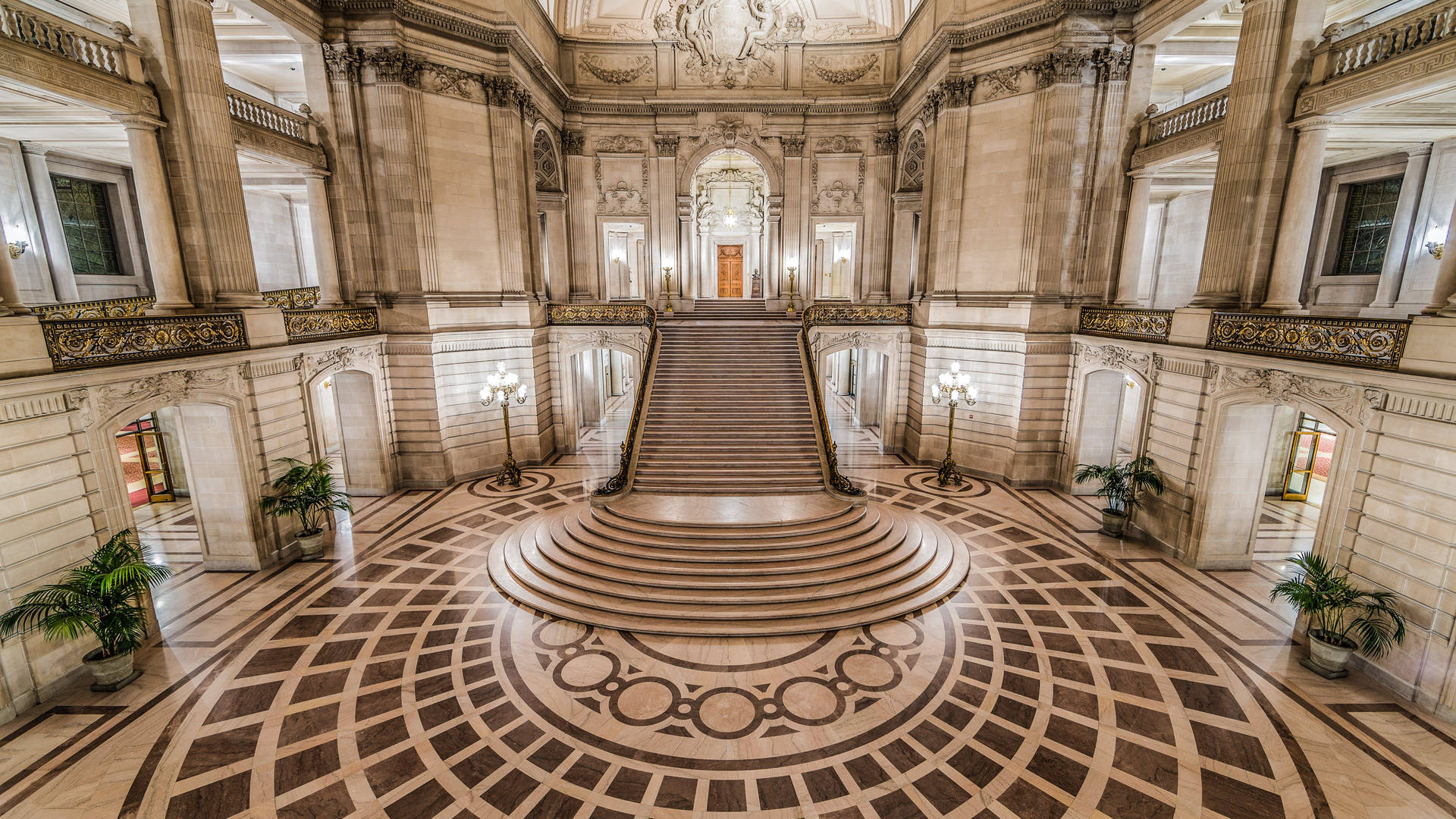 Caption: Magnificent City Hall In The Heart Of San Francisco Photography Wallpaper