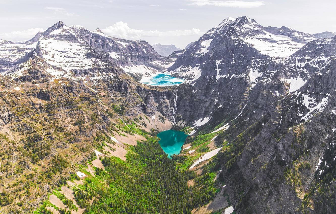 Caption: Majestic View Of The Multi-layered Mountains In Glacier National Park Wallpaper