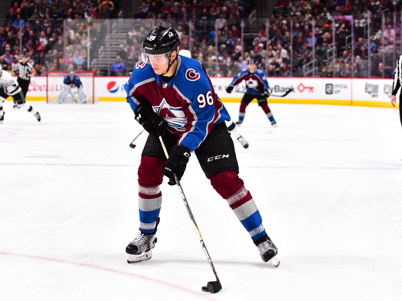 Caption: Mikko Rantanen Showing Skillful Control Of The Hockey Puck. Wallpaper