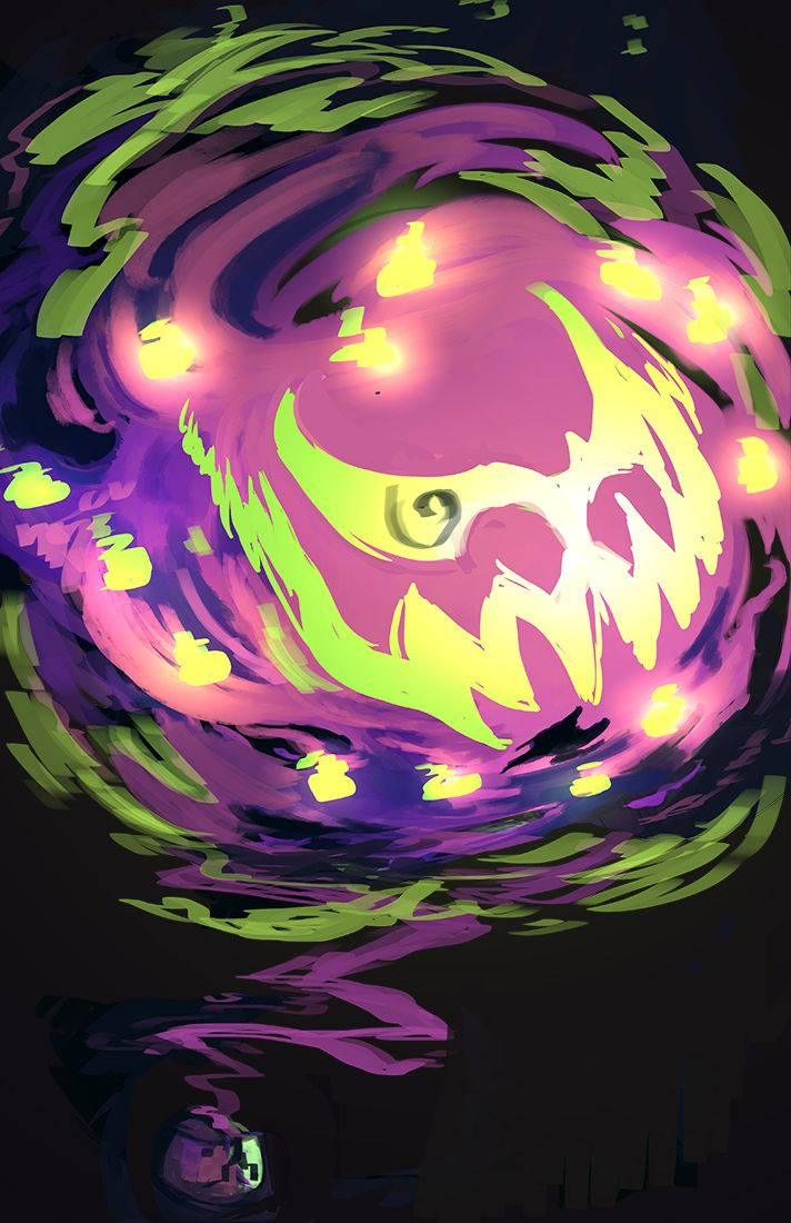 Caption: Mystical Spiritomb With Glowing Lights Wallpaper