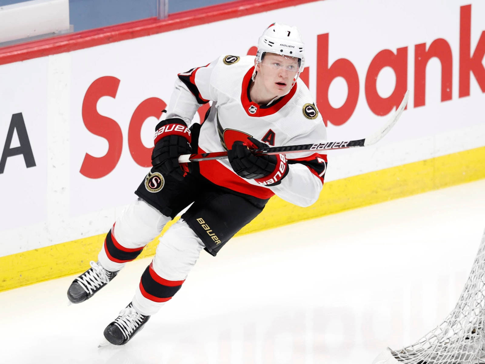 Caption: Ottawa Senators Star Brady Tkachuk In Action Wallpaper