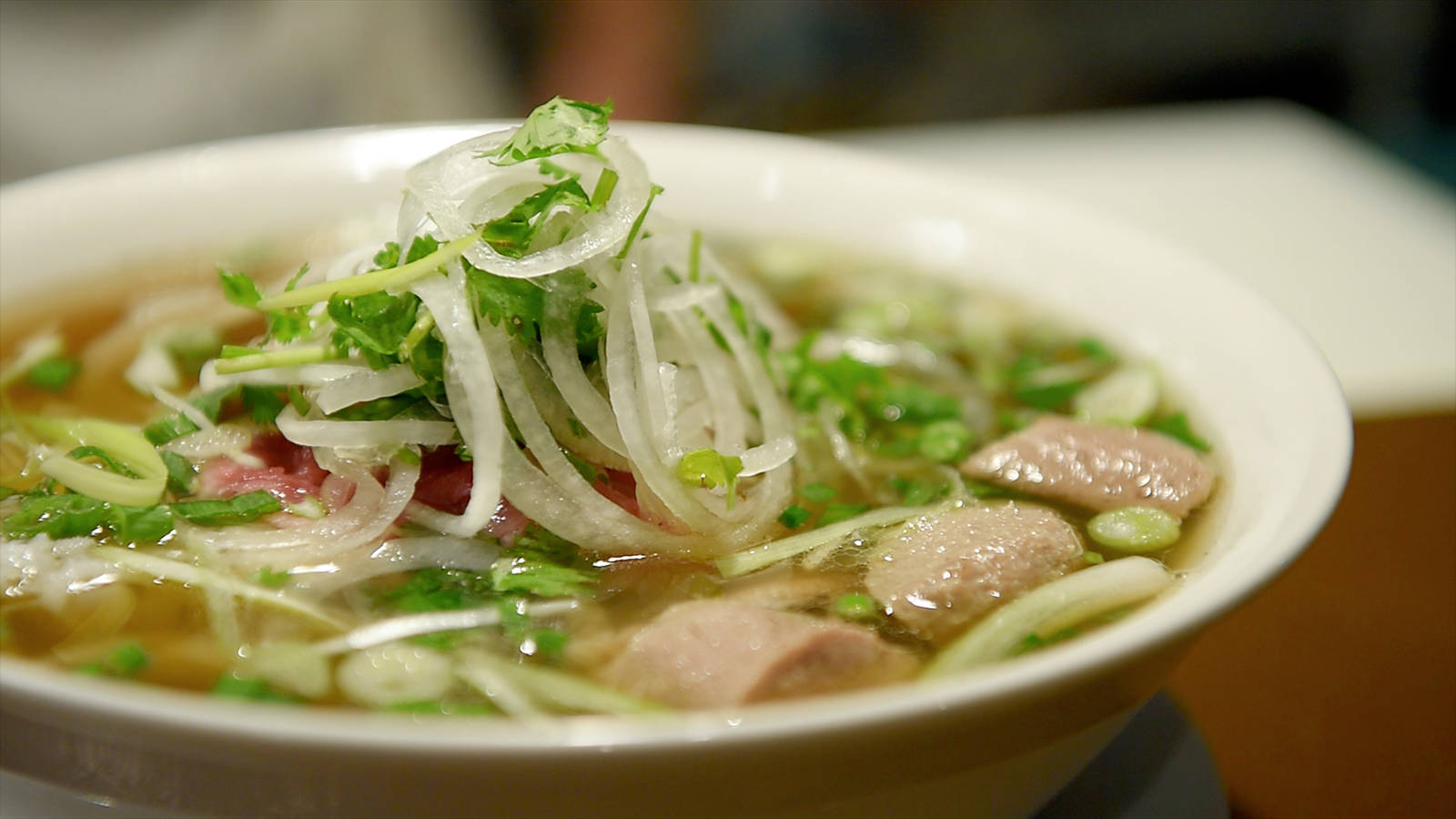 Caption: Savory Pho Soup With Rice Noodles Wallpaper