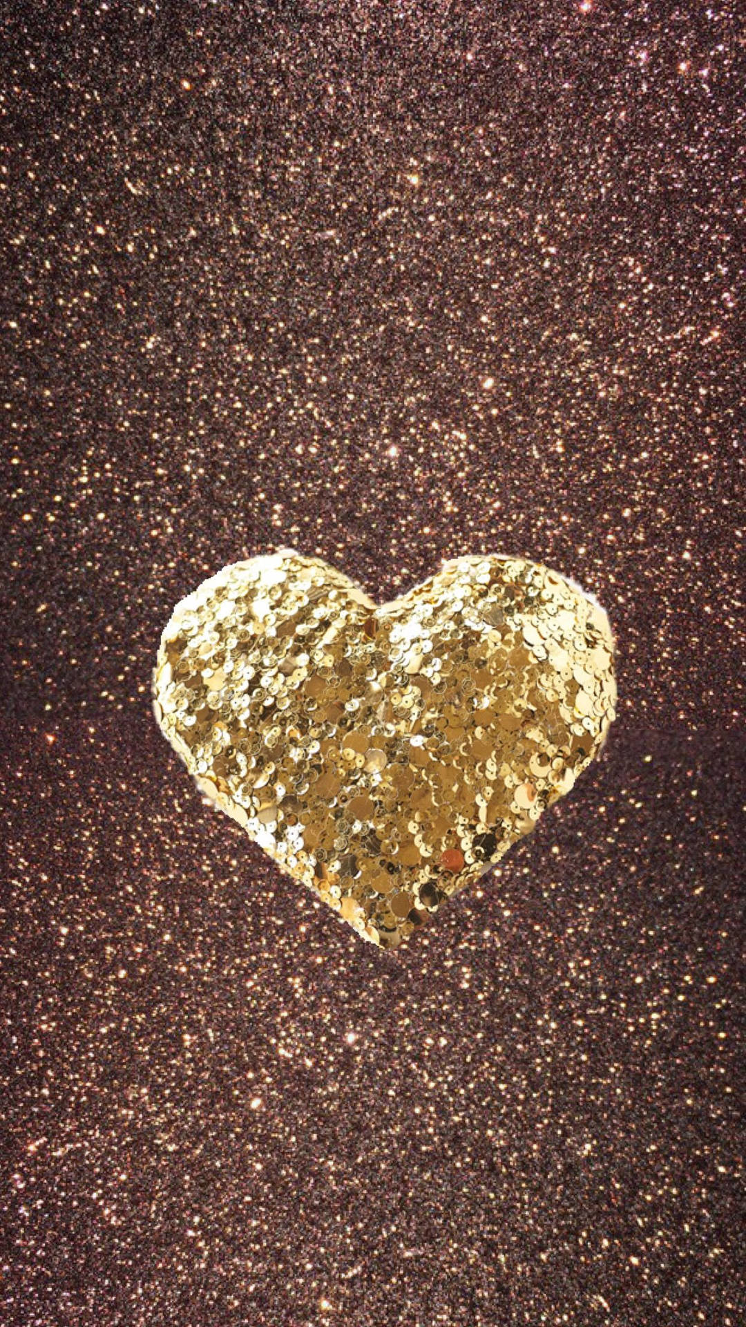 Caption: Sparkling Gold Heart Wallpaper For Iphone Wallpaper