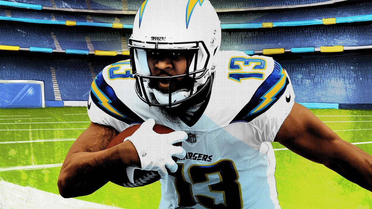 Caption: Star Wide Receiver, Keenan Allen, In Action Wallpaper