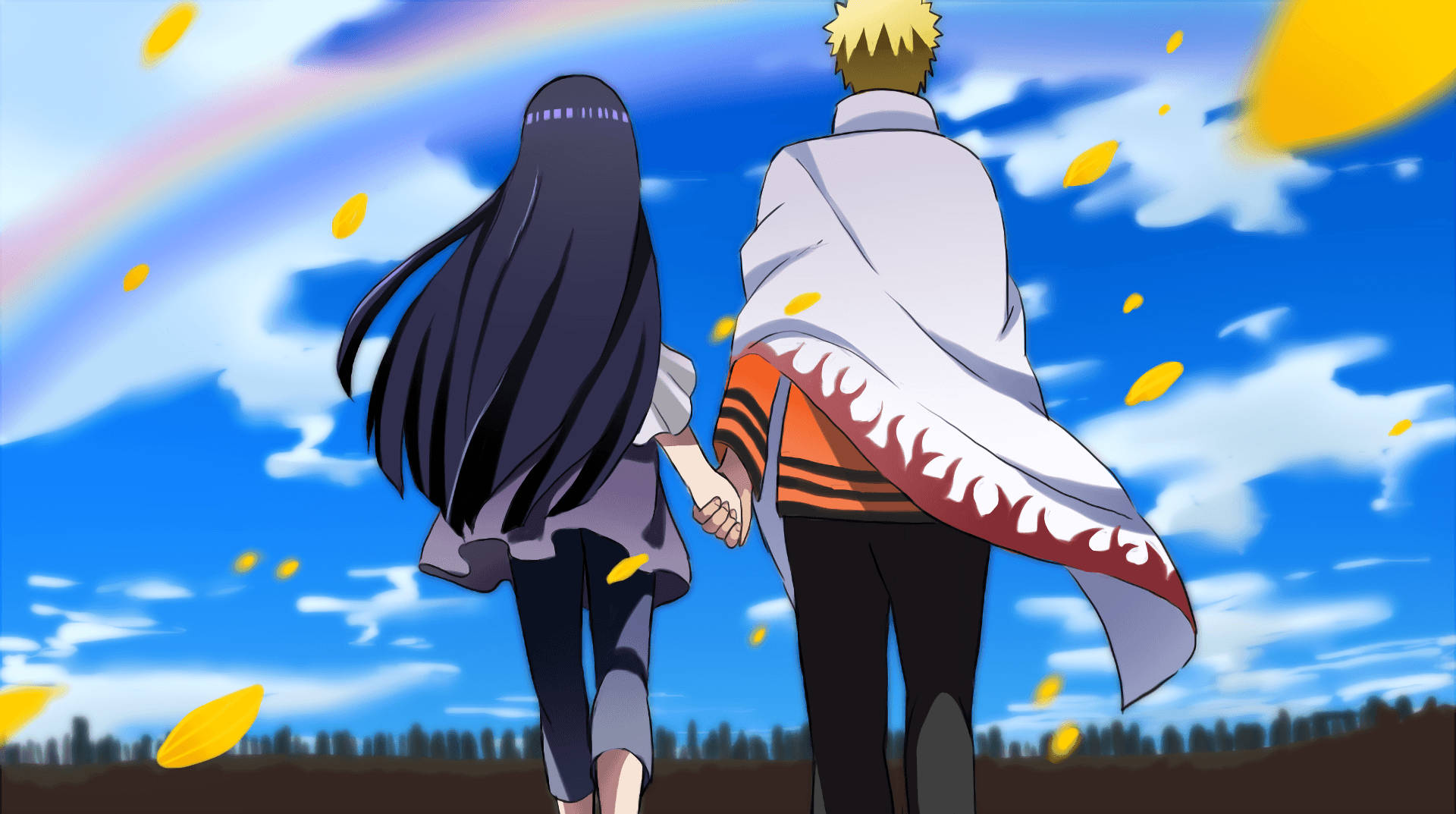 Caption: The Seventh Hokage - Uzumaki Naruto With Hinata Hyuga Wallpaper