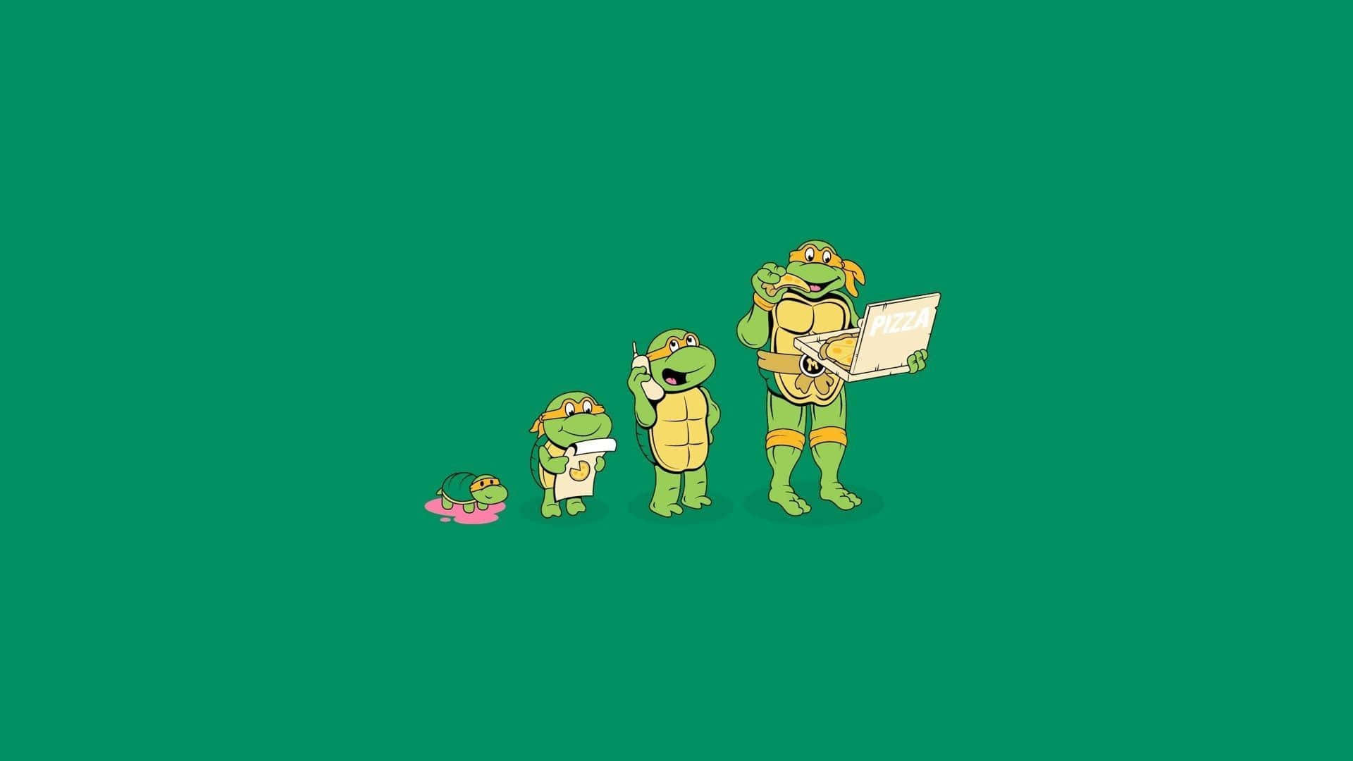 Caption: The Teenage Mutant Ninja Turtles In Action Wallpaper